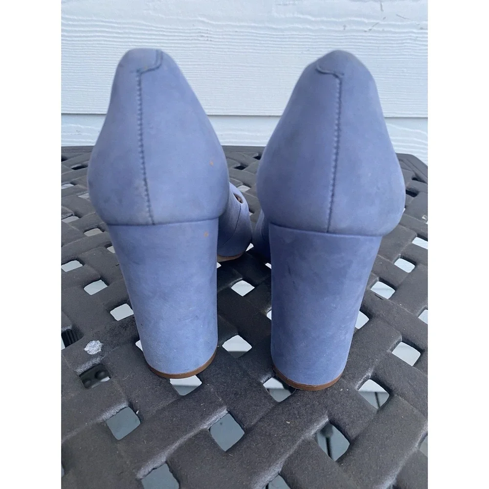 Steve Madden Periwinkle Blue Suede Block Heel Pumps Size 9.5 M